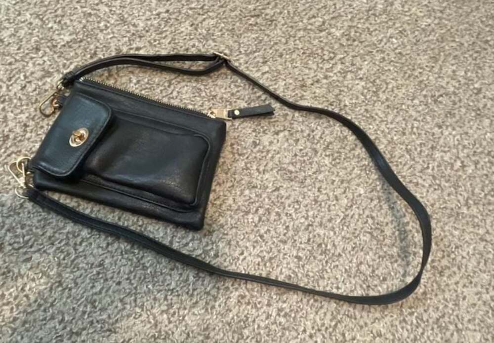 Faux Leather Turn-Lock Crossbody Bag
